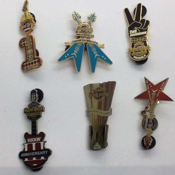 (6) Seminole Hard Rock Hotel & Casino Pins (Hollywood Florida) #1